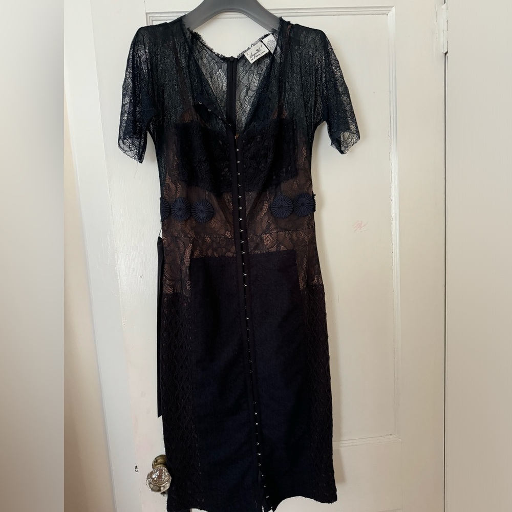 Beguile by Byron Lars Navy Lace Dress Size 6